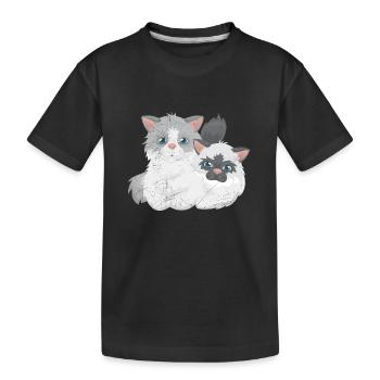 Ragdoll-Katzenpaar Katzenliebhaber Geschenkidee - Kinder Premium Bio T-Shirt - Schwarz - Vorne