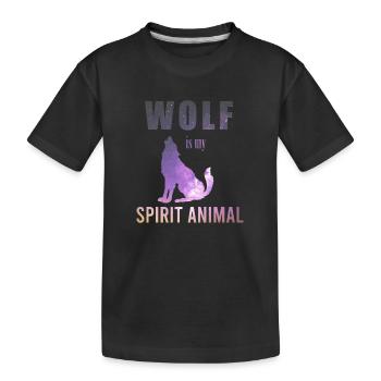 Spiritual Animals Wolf is my spirit Animal Gift - Kinder Premium Bio T-Shirt - Schwarz - Vorne