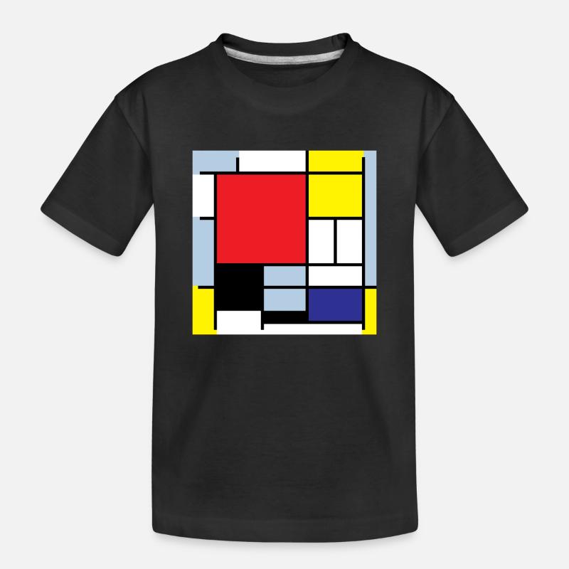 Symbol Piet Mondrian Moderne Kunst Geschenkidee - Kinder Premium Bio T-Shirt - Schwarz