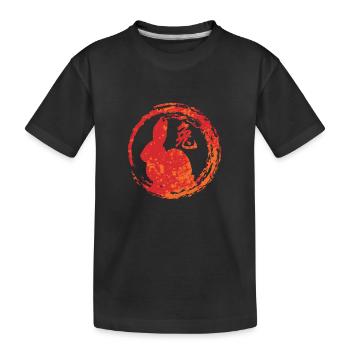 Hare chinese zodiac - Kids' Premium Organic T-Shirt - black - Front