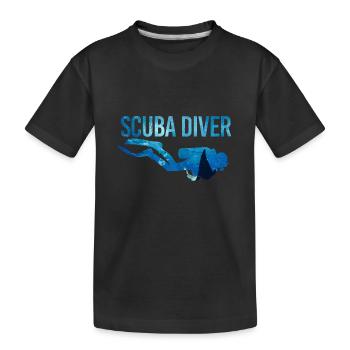 Double Exposure Scuba Diving Scuba Diver Gift Idea - Kids' Premium Organic T-Shirt - black - Front