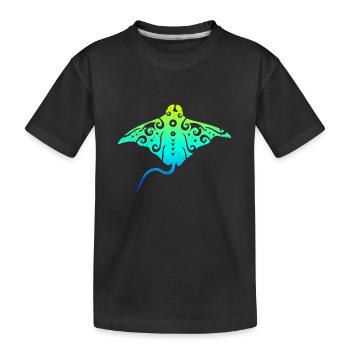 Cadeau de tatouage tribal polynésien Maori Stingray - T-shirt bio Premium Enfant - noir - Devant