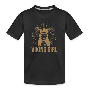Viking Girl Shieldmaiden Petit cadeau Viking - T-shirt bio Premium Enfant - noir - Devant