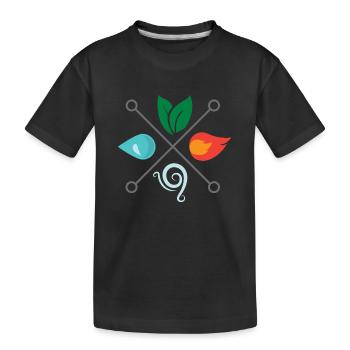 Symbol Four Elements Earth Air Air Fire Water - Kids' Premium Organic T-Shirt - black - Front