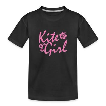 Kite Surfing Kite Girl - Kids' Premium Organic T-Shirt - black - Front