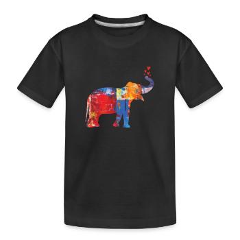 Éléphant Art comme toile - T-shirt bio Premium Enfant - noir - Devant