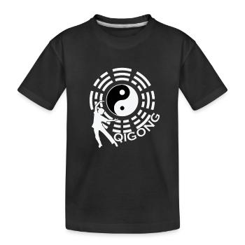 Qigong Yin und Yang - Kinder Premium Bio T-Shirt - Schwarz - Vorne