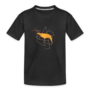 Origami Shrimp als Papierform - Kinder Premium Bio T-Shirt - Schwarz - Vorne