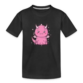 petit bébé dragon créature mythique conte de fées - T-shirt bio Premium Enfant - noir - Devant
