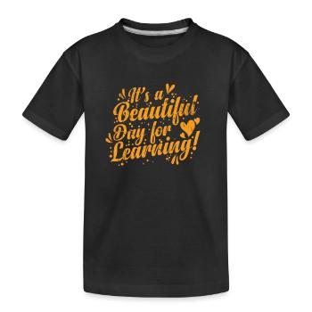 C’est une belle journée pour apprendre la profession - T-shirt bio Premium Enfant - noir - Devant