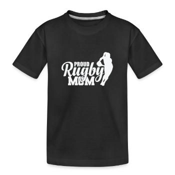 Fière rugby maman joueur de football - T-shirt bio Premium Enfant - noir - Devant