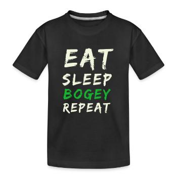 Eat sleep golf repeat - Kids' Premium Organic T-Shirt - black - Front