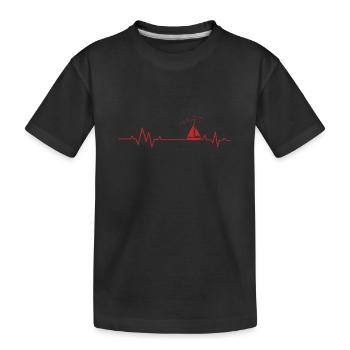 Mon cœur bat pour naviguer Heartline - T-shirt bio Premium Enfant - noir - Devant