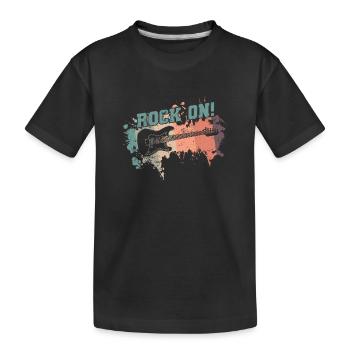 Rock on Musikstil Genre Gitarre Rockband - Kinder Premium Bio T-Shirt - Schwarz - Vorne