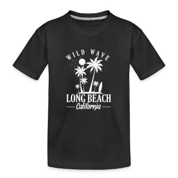 Wild Wave long Beach Californie surf - T-shirt bio Premium Enfant - noir - Devant