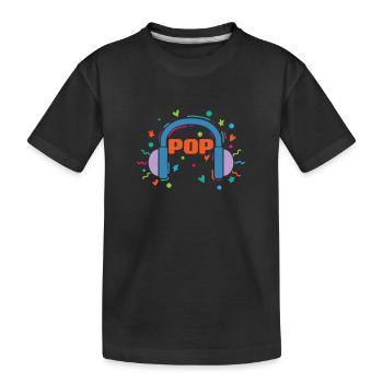 Musique pop avec écouteurs Singer Stars - T-shirt bio Premium Enfant - noir - Devant