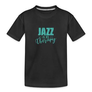 Le jazz est ma thérapie Musique Saxophone - T-shirt bio Premium Enfant - noir - Devant