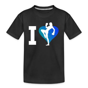Women's Kickboxing Men's Kickboxing Kickboxer - Kids' Premium Organic T-Shirt - black - Front