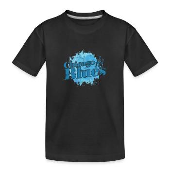 Chicago Blues Musik Trompete - Kinder Premium Bio T-Shirt - Schwarz - Vorne