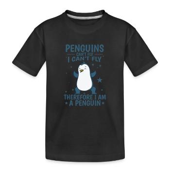 Les pingouins ne peuvent pas voler Je suis un oiseau pingouin - T-shirt bio Premium Enfant - noir - Devant