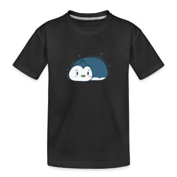 Un pingouin blottit un animal de l’Antarctique - T-shirt bio Premium Enfant - noir - Devant