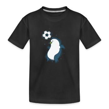 Pingouin joue au football avec Head Antarctica - T-shirt bio Premium Enfant - noir - Devant