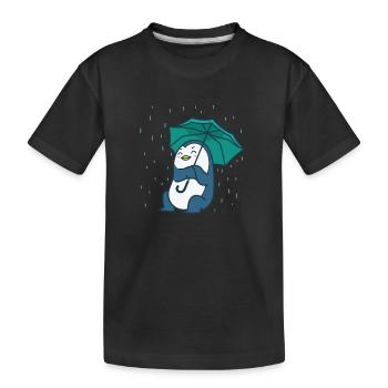 Pingouin avec un parapluie Antarctique - T-shirt bio Premium Enfant - noir - Devant