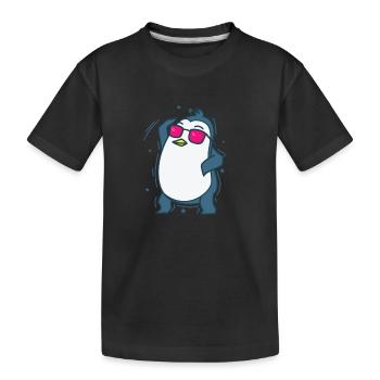 Penguin dancing Antarctica bird - Kids' Premium Organic T-Shirt - black - Front
