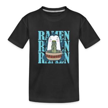 Pingouin avec nouilles ramen Oiseau antarctique - T-shirt bio Premium Enfant - noir - Devant