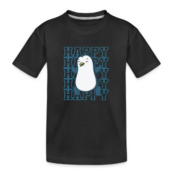 Le pingouin est un oiseau animal heureux de l’Antarctique - T-shirt bio Premium Enfant - noir - Devant