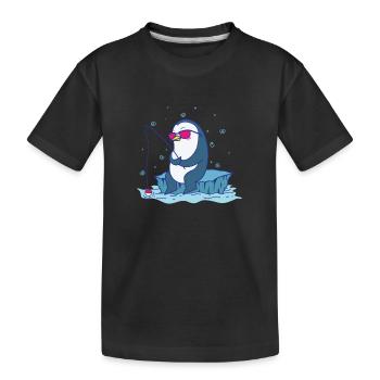 Manchot Pêche Antarctique Oiseau Animal - T-shirt bio Premium Enfant - noir - Devant