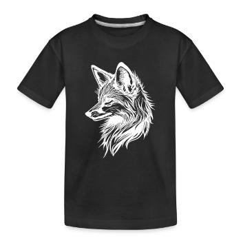 Süsser eleganter Fuchs in Tattoo Tinte - Kinder Premium Bio T-Shirt - Schwarz - Vorne