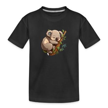 Koala ours Koala endormi. Idéal pour dormir. - T-shirt bio Premium Enfant - noir - Devant
