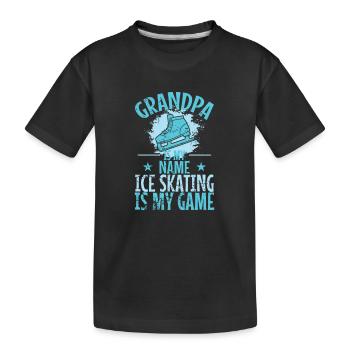 Grand-père est mon nom Le patinage sur glace est mon jeu - T-shirt bio Premium Enfant - noir - Devant