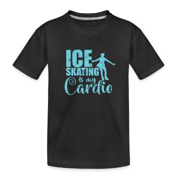 Le patinage sur glace est mon Cardio Schlittschuhlaufen - T-shirt bio Premium Enfant - noir - Devant