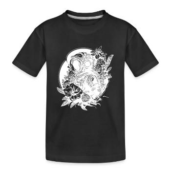Astronaute avec des fleurs au clair de lune - T-shirt bio Premium Enfant - noir - Devant