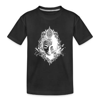 Meditierendes Buddha Porträt spirituelle Natur - Kinder Premium Bio T-Shirt - Schwarz - Vorne