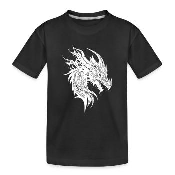 Dragon Grim Vintager en robe à échelle de nature - T-shirt bio Premium Enfant - noir - Devant