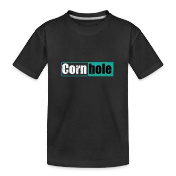 Cornhole Game Leisure Hobby - Kids' Premium Organic T-Shirt - black - Front