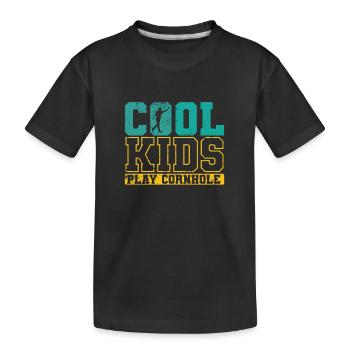 Cool Kids play Cornhole Freizeit Hobby - Kinder Premium Bio T-Shirt - Schwarz - Vorne