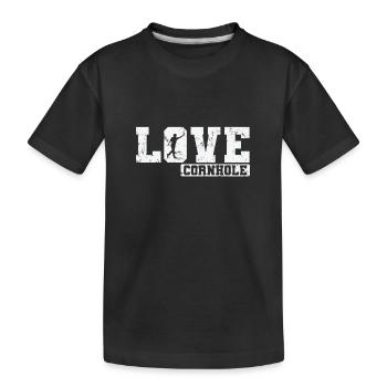 Love Cornhole Spiel Hobby - Kinder Premium Bio T-Shirt - Schwarz - Vorne