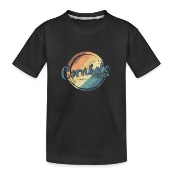 Cornhole Vibes Spiel Hobby - Kinder Premium Bio T-Shirt - Schwarz - Vorne