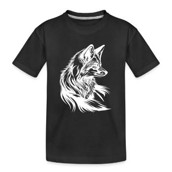 Petit renard mignon portrait tatouage encre - T-shirt bio Premium Enfant - noir - Devant
