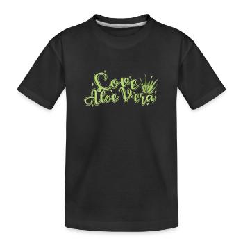 Love Aloe Vera Medicinal Plant Medicine Cosmetics - Kids' Premium Organic T-Shirt - black - Front