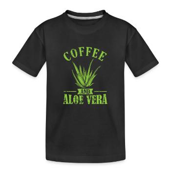 Coffee and Aloe Vera Cream Cosmetics Natural - Kids' Premium Organic T-Shirt - black - Front