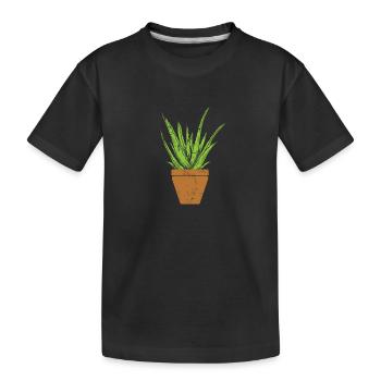 Cosmétique Végétale Aloe Vera Naturel - T-shirt bio Premium Enfant - noir - Devant