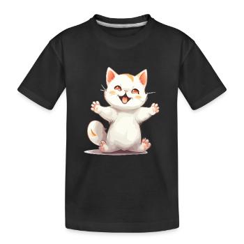 Câlins Kitty Mignon Chat Câlins Couple Matching - T-shirt bio Premium Enfant - noir - Devant