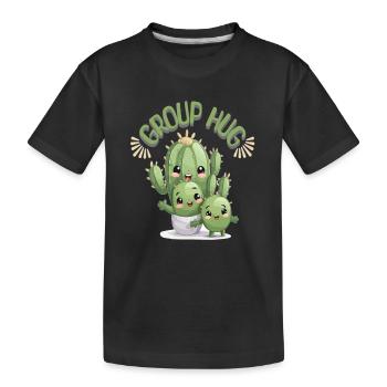 Group Hug Cute Cactus Family - Kids' Premium Organic T-Shirt - black - Front