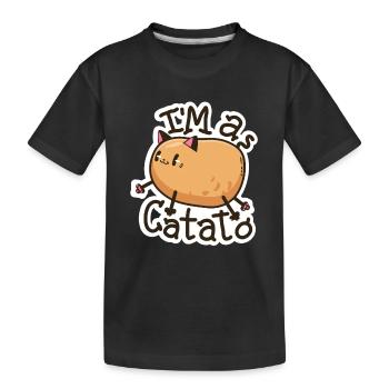 Drôle de chat Pomme de terre Animal Lover Catato - T-shirt bio Premium Enfant - noir - Devant