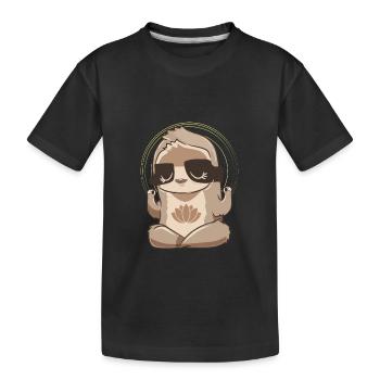 Lotus Meditation Yoga Teacher - Kids' Premium Organic T-Shirt - black - Front